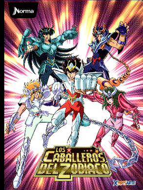Cuaderno cuadriculado niño 100 hojas Caballeros del zodiaco