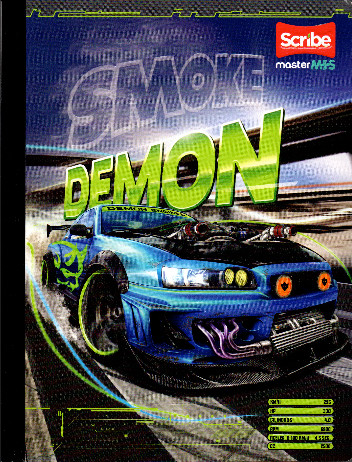 Cuaderno cuadriculado niño 50 hojas Smoke demon
