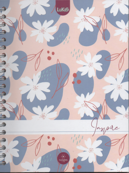 Cuaderno argollado grande 105 femenino cuadriculado pasta dura Inspire