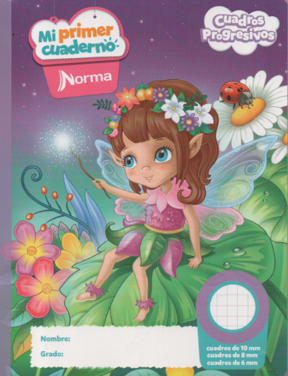 Cuaderno niña cuadritos tipo Progresivo Hada