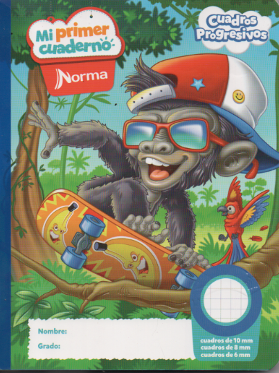 Cuaderno niño cuadritos tipo Progresivo Skater