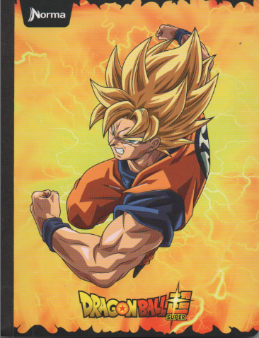 Cuaderno niño cosido cuadriculado 100 hojas Dragon ball Amarillo