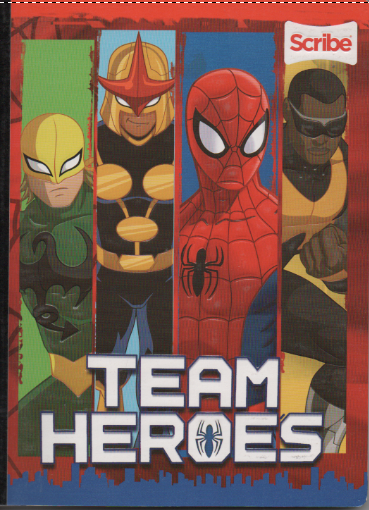 Cuaderno niño cosido ferrocarril 100 hojas Team heroes