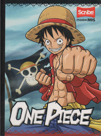 Cuaderno cosido cuadriculado niño x 100 hojas One piece bandera calavera