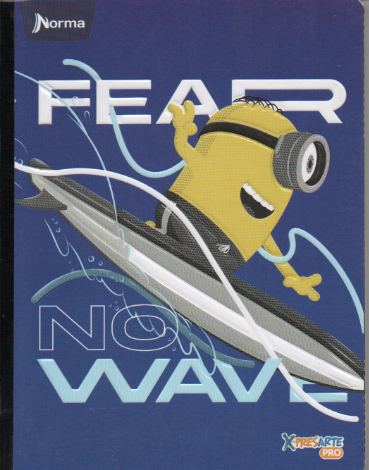 Cuaderno cosido cuadriculado niño x 100 hojas Minions Fear no wave