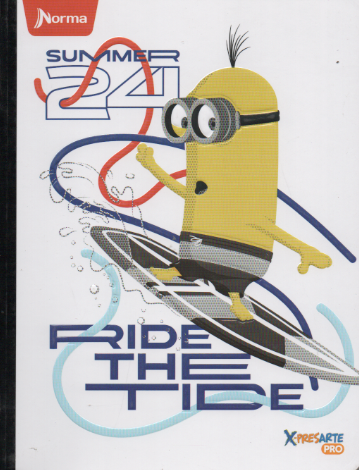 Cuaderno cosido cuadriculado niño x 100 hojas Minions summer 24 ride the tide