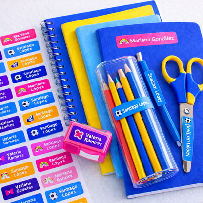 Etiqueta Adhesiva premium para utiles escolares x 120 unidades de 4 x1,5 cm