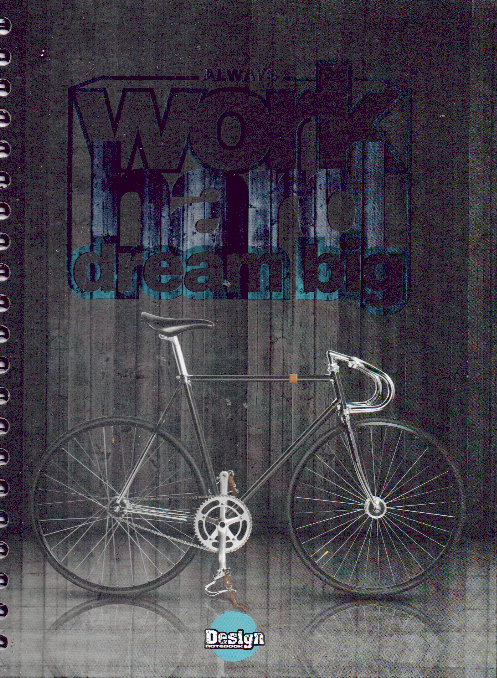 Cuaderno argollado grande 105 masculino cuadriculado pasta dura Working hard