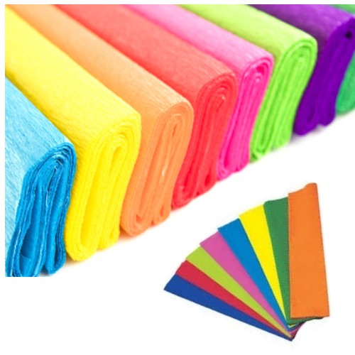 Papel crepe pliego X 5 colores surtidos