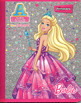 Cuaderno niña cuadritos tipo A 100 hojas BARBIE