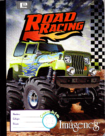 Cuaderno niño cuadritos tipo B 100 hojas ROAD RACING