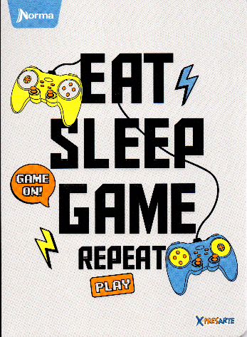 Cuaderno cuadriculado niño Norma 50 hojas EAT SLEEP GAME