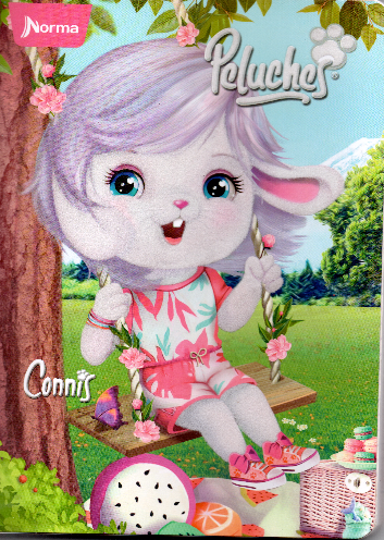 Cuaderno niña cuadriculado 100 hojas PELUCHES CONNIS