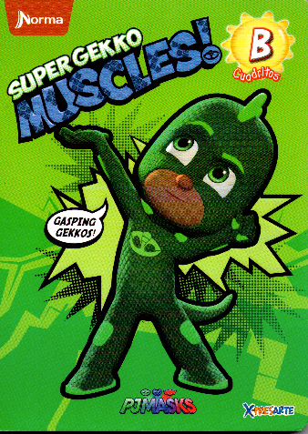 Cuaderno niño cuadritos tipo B 100 hojas SUPER GEKKO MUSCLES