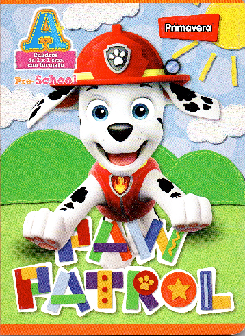 Cuaderno niño cuadritos tipo A 100 hojas PAW PATROL
