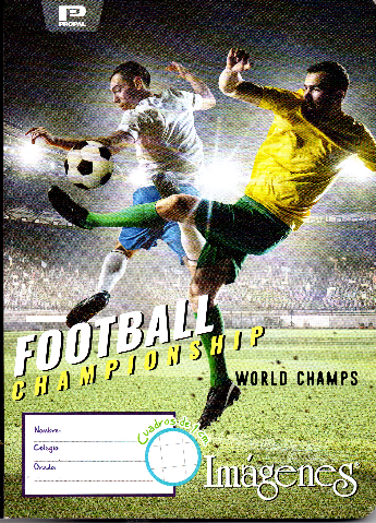 Cuaderno niño cuadritos tipo B 100 hojas FOOTBAL CHAMPIONSHIP