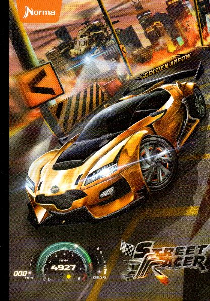 Cuaderno niño ferrocarril 50 hojas street racert amarillo