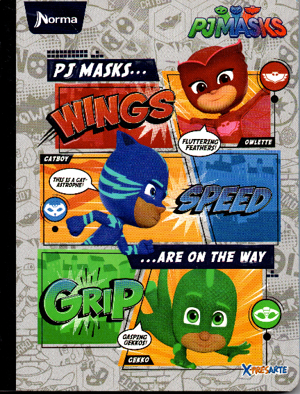 niño RAYADO 100 hojas PJ MASKS ON THE WAY