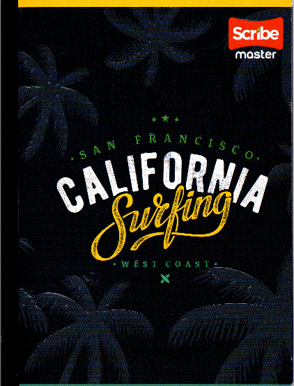 Cuaderno niño cuadriculdo 50 hojas CALIFORNIA SURFING