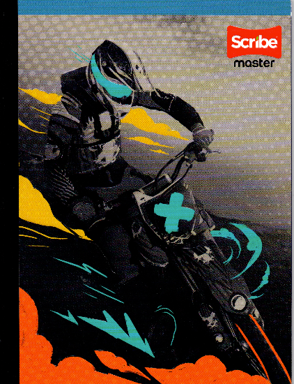 Cuaderno niño cuadriculdo 50 hojas MOTO AZUL