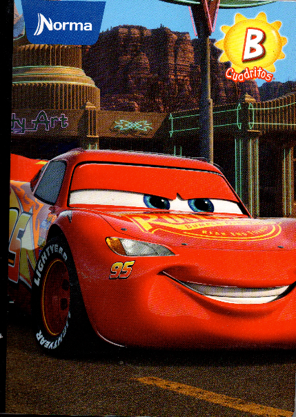 Cuaderno niño cuadritos tipo B 100 hojas MCQUEEN