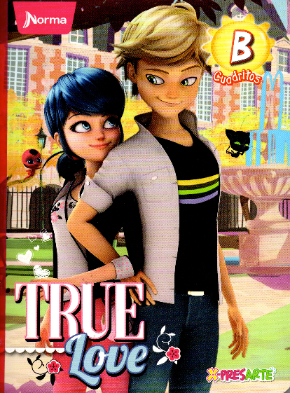Cuaderno cuadritos tipo b 100 hojas TRUE LOVE