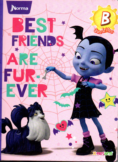 Cuaderno cuadritos tipo b 100 hojas BEST FRIENDS ARE FUR EVER