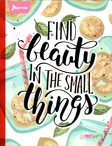 Cuaderno niña cuadriculados 50 hojas FIND BEAUTY IN SMALL THINGS