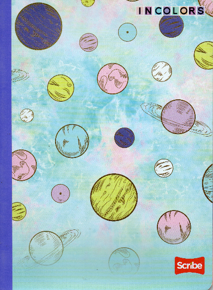Cuaderno niña cuadriculados 50 hojas INCOLORS PLANETAS