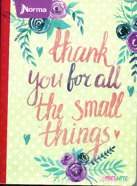 Cuaderno niña ferrocarril 100 hojas THANK YOU FOR ALL THE SMALL THING