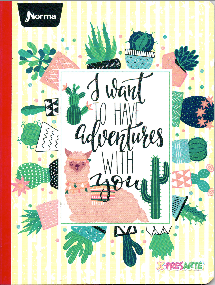 Cuaderno niña ferrocarril 50 hojas I WANT TO HAVE ADVENTURES WITH YOU
