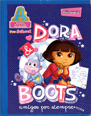 Cuaderno niña cuadritos tipo A 100 hojas DORA Y BOTAS