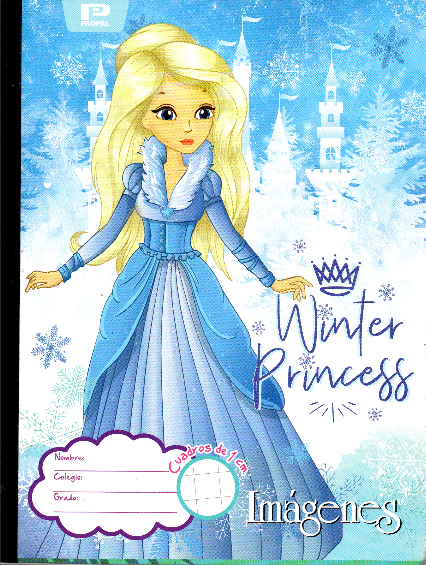 Cuaderno niña cuadritos tipo b 100 hojas PRINCESA HIELO