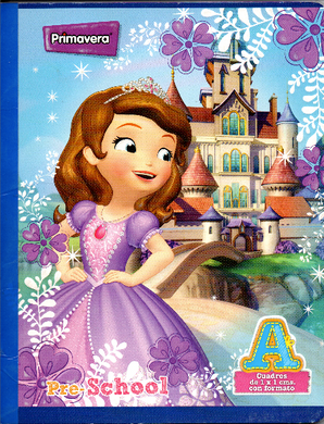 Cuaderno niña cuadritos tipo A 100 hojas PRINCESA SOFIA CASTILLO