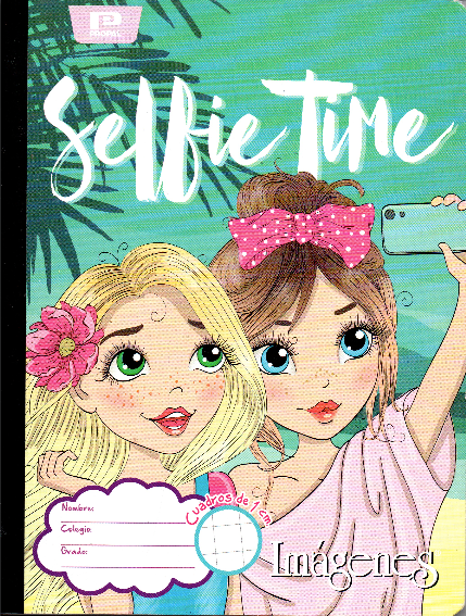 Cuaderno niña cuadritos tipo b 100 hojas SELFIE TIME