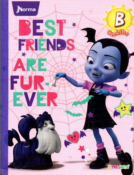 Cuaderno niña cuadritos tiop b 100 hojas VAMPIRINA CON PERRO