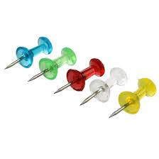 Tachuelas / Chinches plásticos de colores Push pins caja