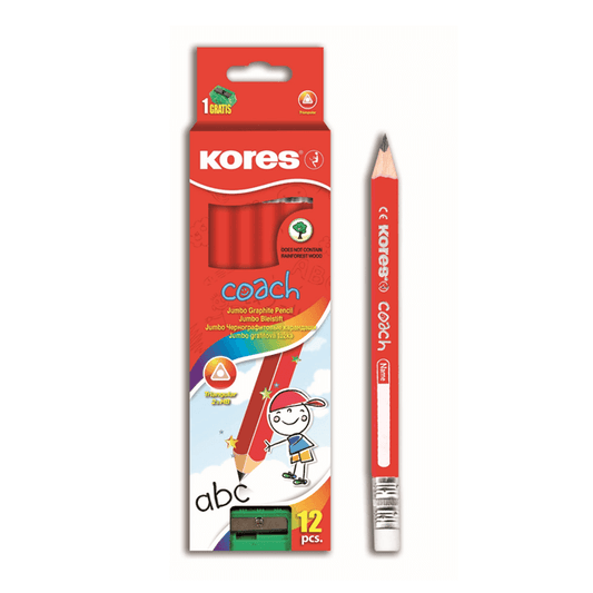 Lápiz triangular negro Kores Jumbo X UN